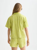 Towelling Short Sleeve Shirt Blouses Scotch Soda Femme Green Oasis M