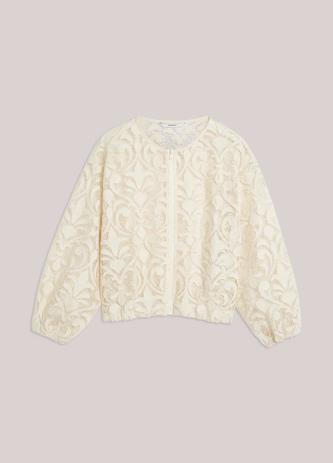 Transparent lace bomber jacket Outerwear SUMMUM