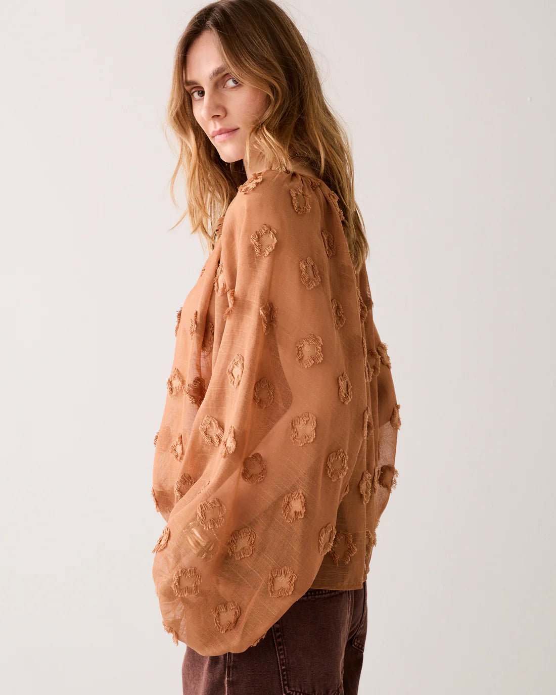 Transparent top with 3D dots Blouse SUMMUM
