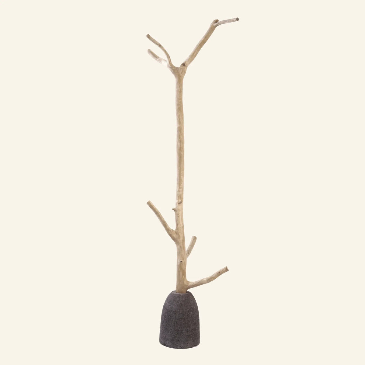 TREE BRANCH HOOK AND VOLCANIC STONE BASE Crusoe