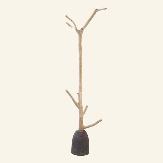 TREE BRANCH HOOK AND VOLCANIC STONE BASE Crusoe