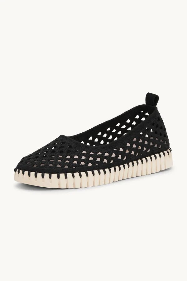 Tulip Electric Ballerina Footwear ILSE JACOBSEN Black Pearled Ivory 40