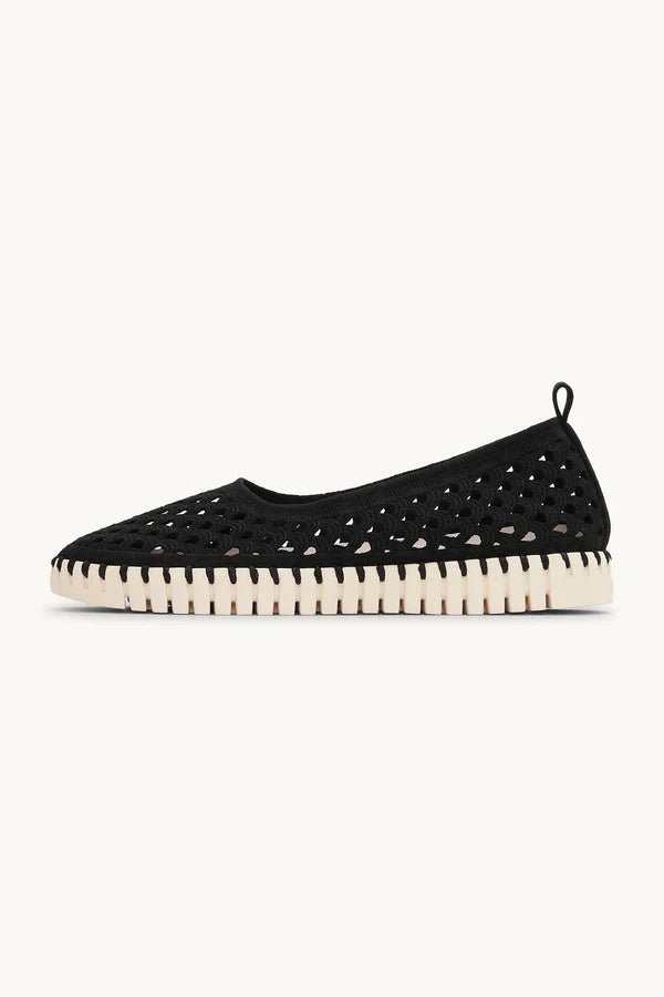 Tulip Electric Ballerina Footwear ILSE JACOBSEN Black Pearled Ivory 37