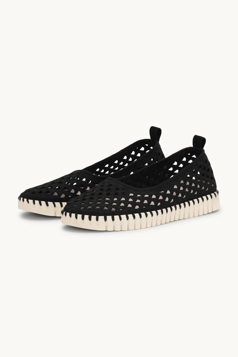 Tulip Electric Ballerina Footwear ILSE JACOBSEN Black Pearled Ivory 42