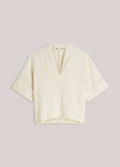 V-neck top in a linen blend Blouse SUMMUM