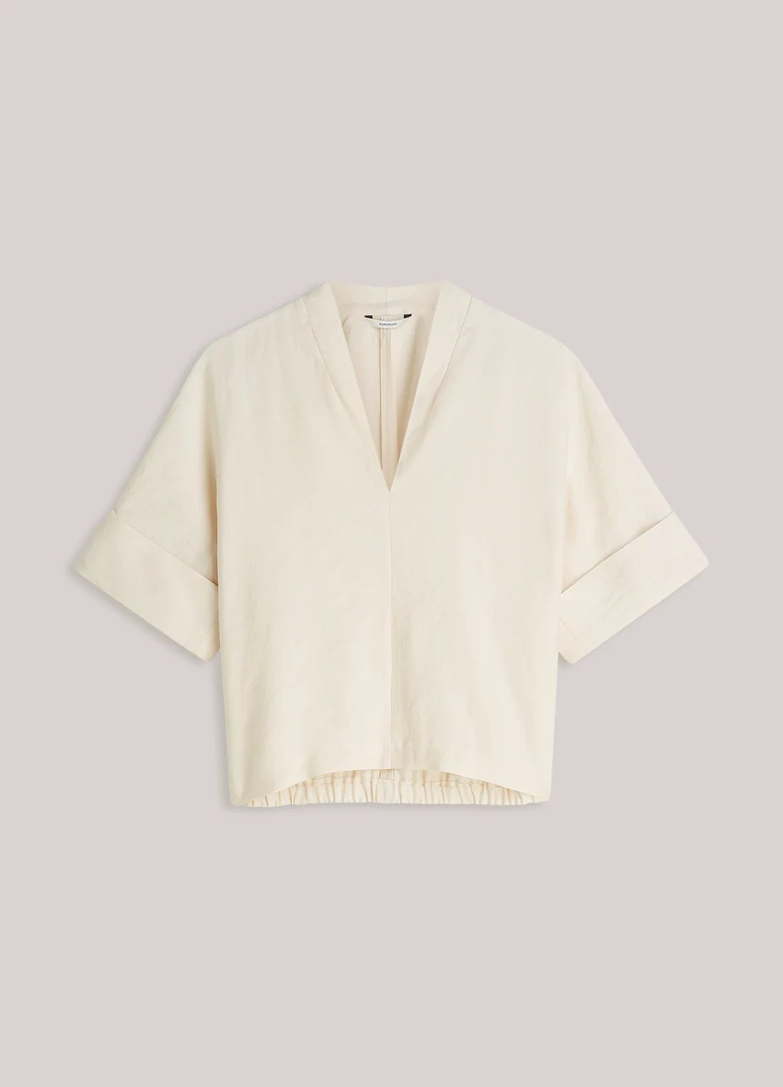 V-neck top in a linen blend Blouse SUMMUM