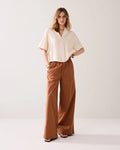 V-neck top in a linen blend Woman SUMMUM