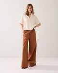 V-neck top in a linen blend Woman SUMMUM