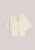 V-neck top in a linen blend Woman SUMMUM
