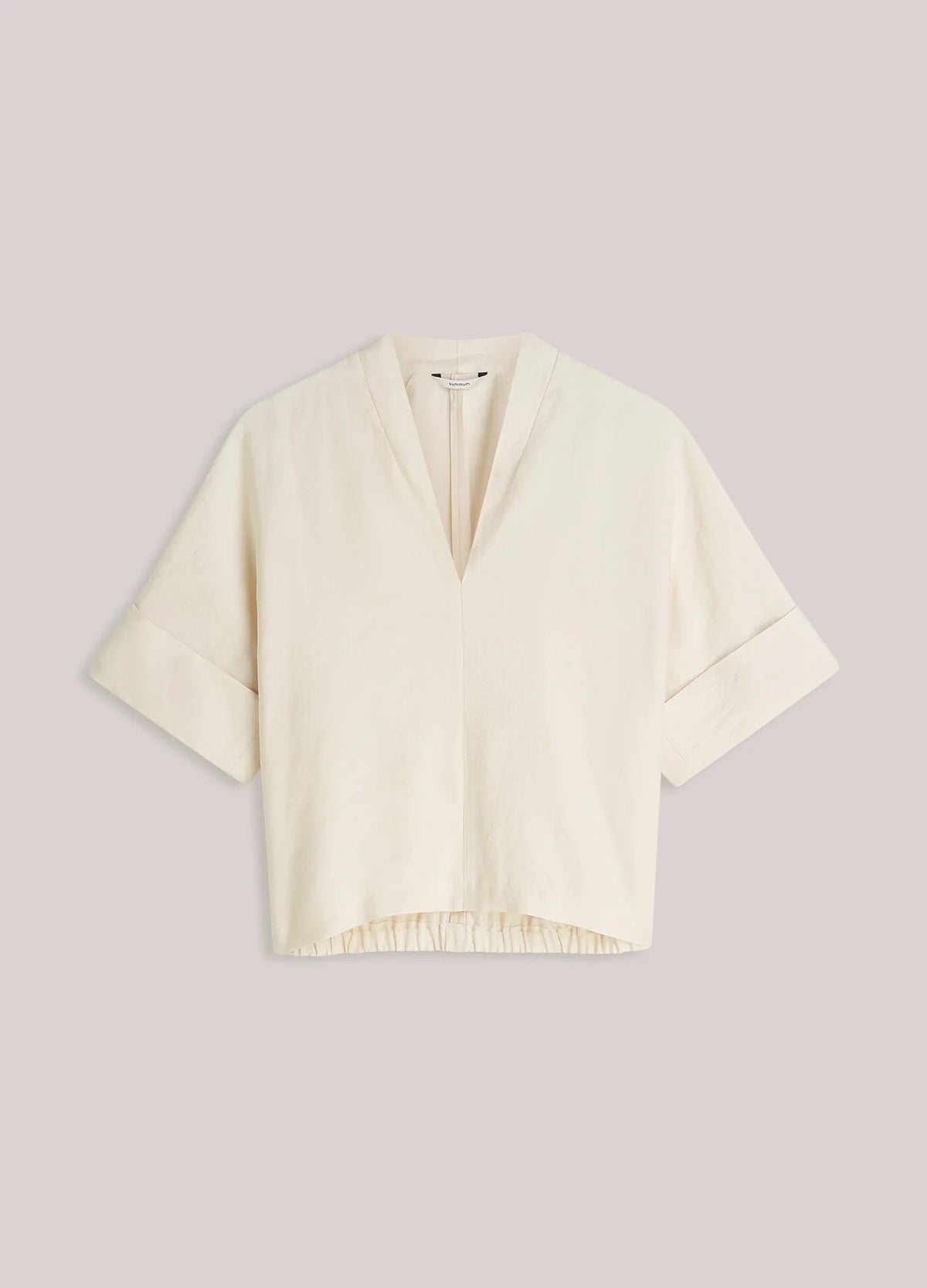 V-neck top in a linen blend Woman SUMMUM