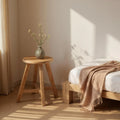 VINTAGE ROUND STOOL IN TEAK chair Crusoe consigne
