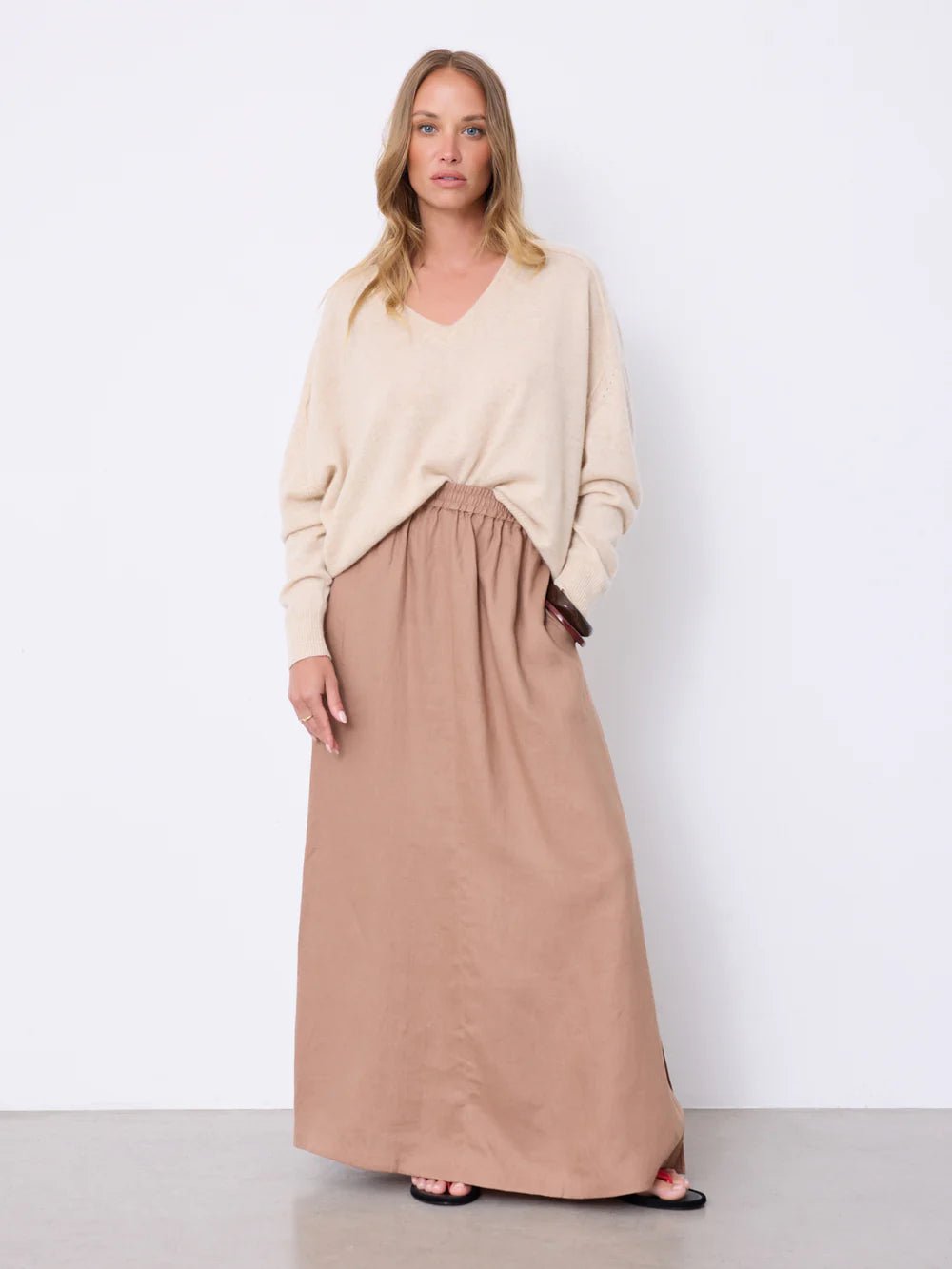 Vivienne linen skirt Notshy MOKA XS
