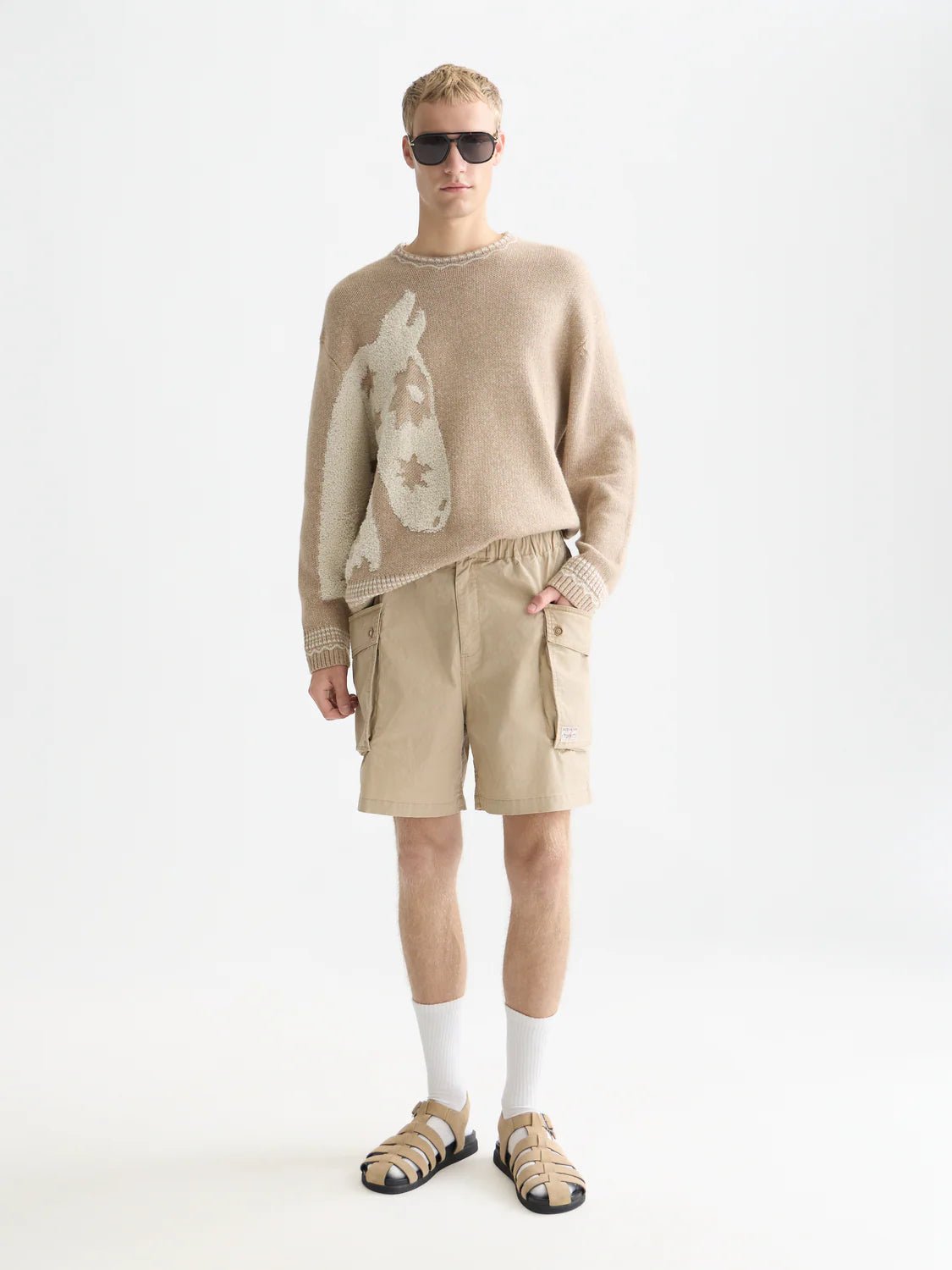 Washed Cotton-Blend Cargo Loose-Fit Bermuda Shorts Men Shorts Scotch Soda Homme