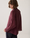 Wear-your-way blouse in lyocell Woman SUMMUM 36 DARK-BURGUNDY