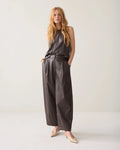 Wide-leg faux leather trousers Woman SUMMUM 38 DARK-CHOCOLATE