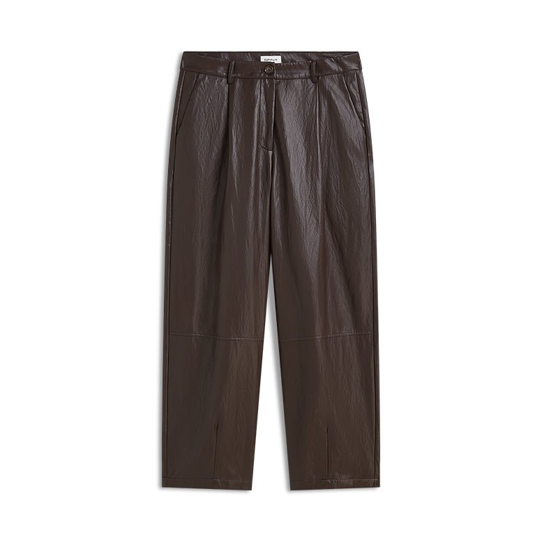Wide-leg faux leather trousers Woman SUMMUM 40 DARK-CHOCOLATE