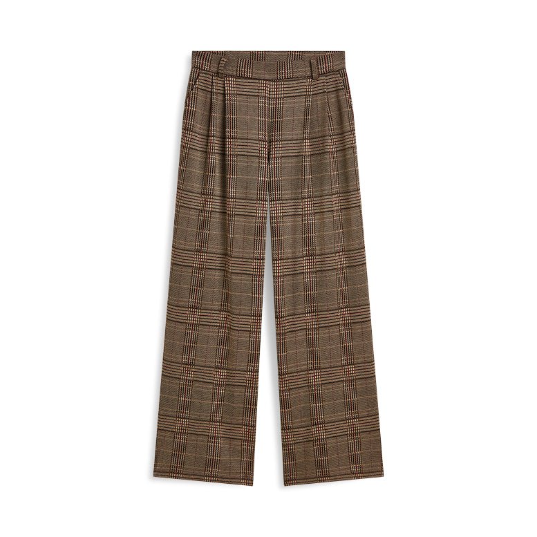 Wide-leg trousers in plaid jacquard Woman SUMMUM