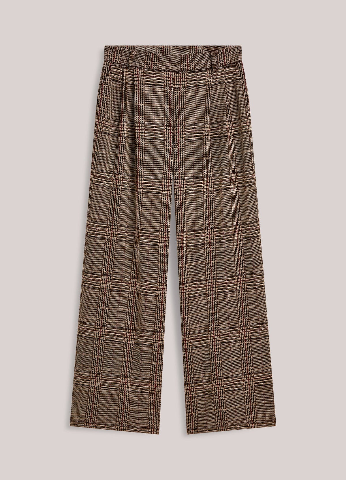Wide-leg trousers in plaid jacquard Woman SUMMUM
