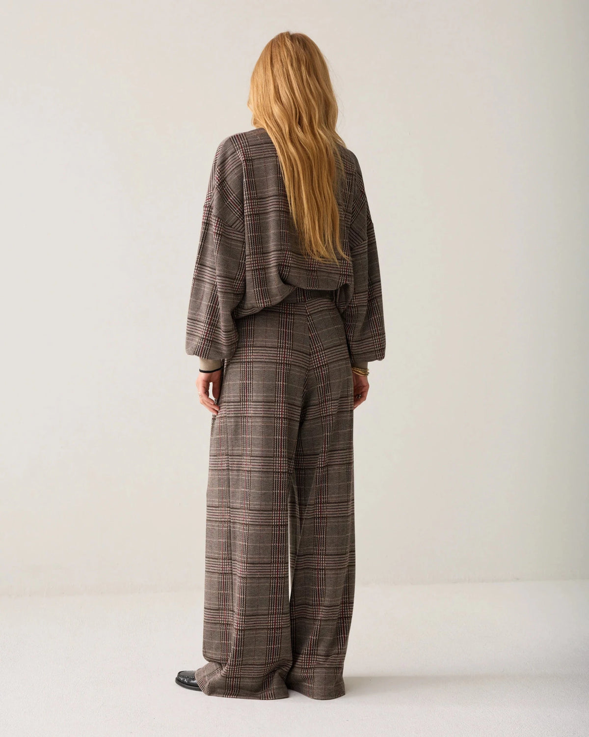 Wide-leg trousers in plaid jacquard Woman SUMMUM M/M MULTICOLOUR