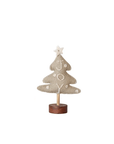 WOOL FELT TREE WITH EMBROIDERY AND WOOD BASE IN GREY & CREAM Gift Ideas Creative Coop JOY  