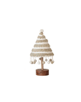 WOOL FELT TREE WITH EMBROIDERY AND WOOD BASE IN GREY & CREAM Gift Ideas Creative Coop PENDANT  