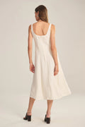 WOVEN LINEN DRESS 1 Dresses VELVET CHALK L
