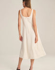 WOVEN LINEN DRESS 1 Woman VELVET CHALK L