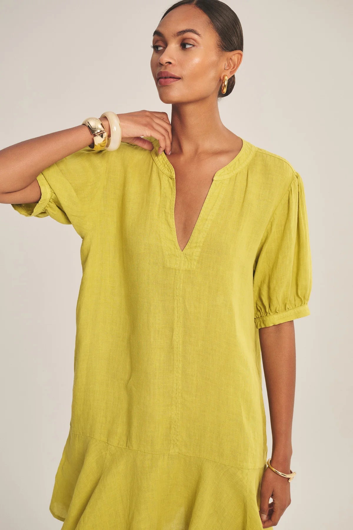 WOVEN LINEN DRESS 2 Dresses VELVET CHALK 3XL