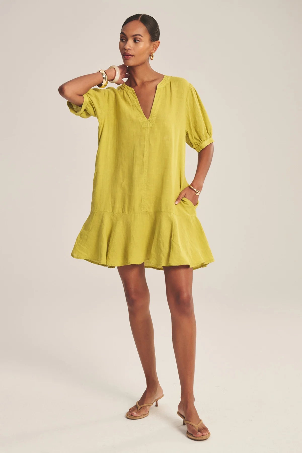 WOVEN LINEN DRESS 2 Dresses VELVET CITRON S