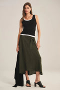 WOVEN LINEN SKIRT VELVET CHALK XXL