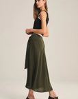 WOVEN LINEN SKIRT Woman VELVET CHALK M