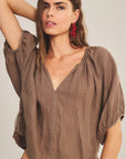 WOVEN LINEN TOP 1 Blouses VELVET CHALK XXL