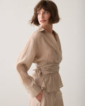 Wrap Top in Lyocell Blend Woman SUMMUM