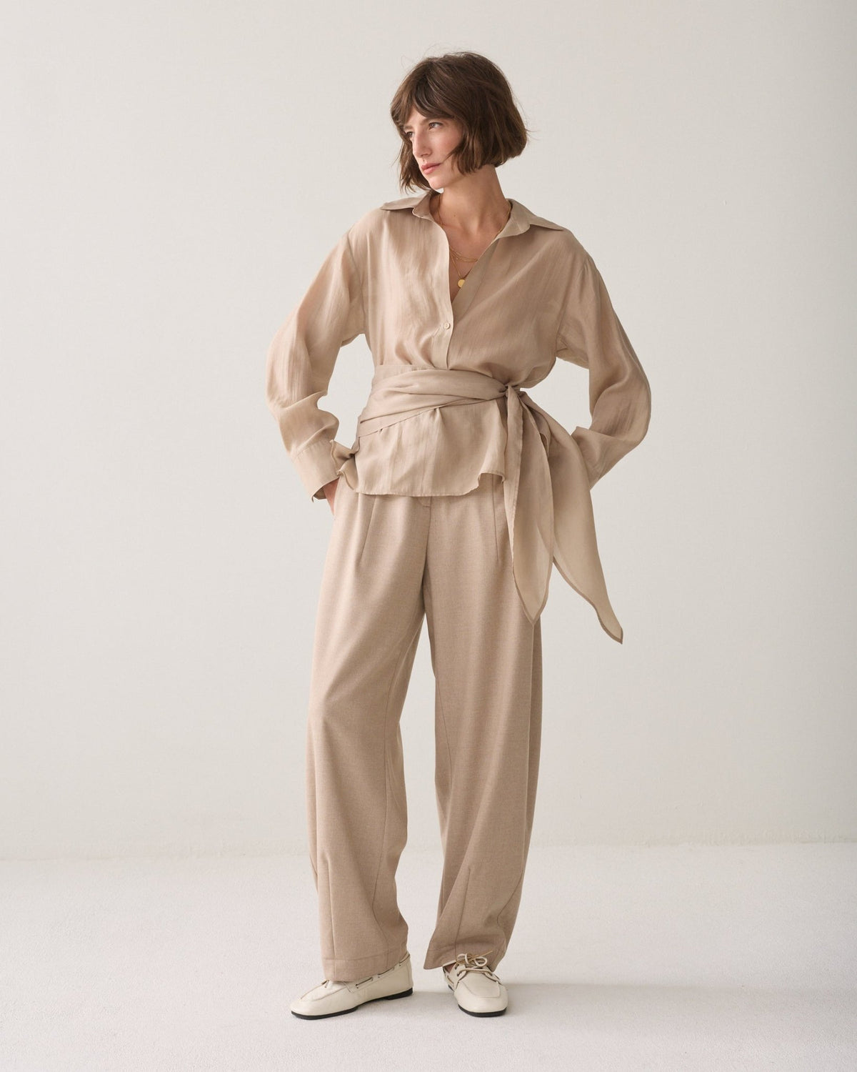 Wrap Top in Lyocell Blend Woman SUMMUM