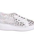 YARRY Footwear DJANGO & JULIETTE White & Silver Wash Leather 37