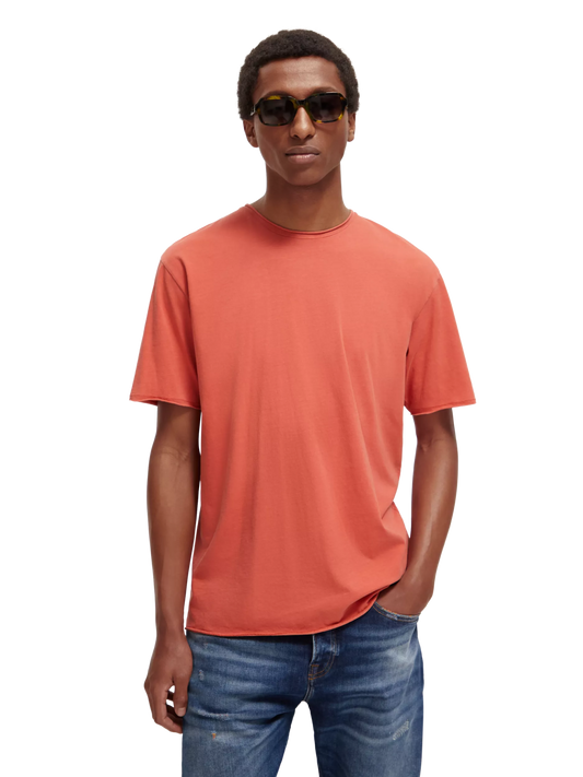 173029-Relaxed fit raw edge T-shirt men Scotch & Soda S Orange 