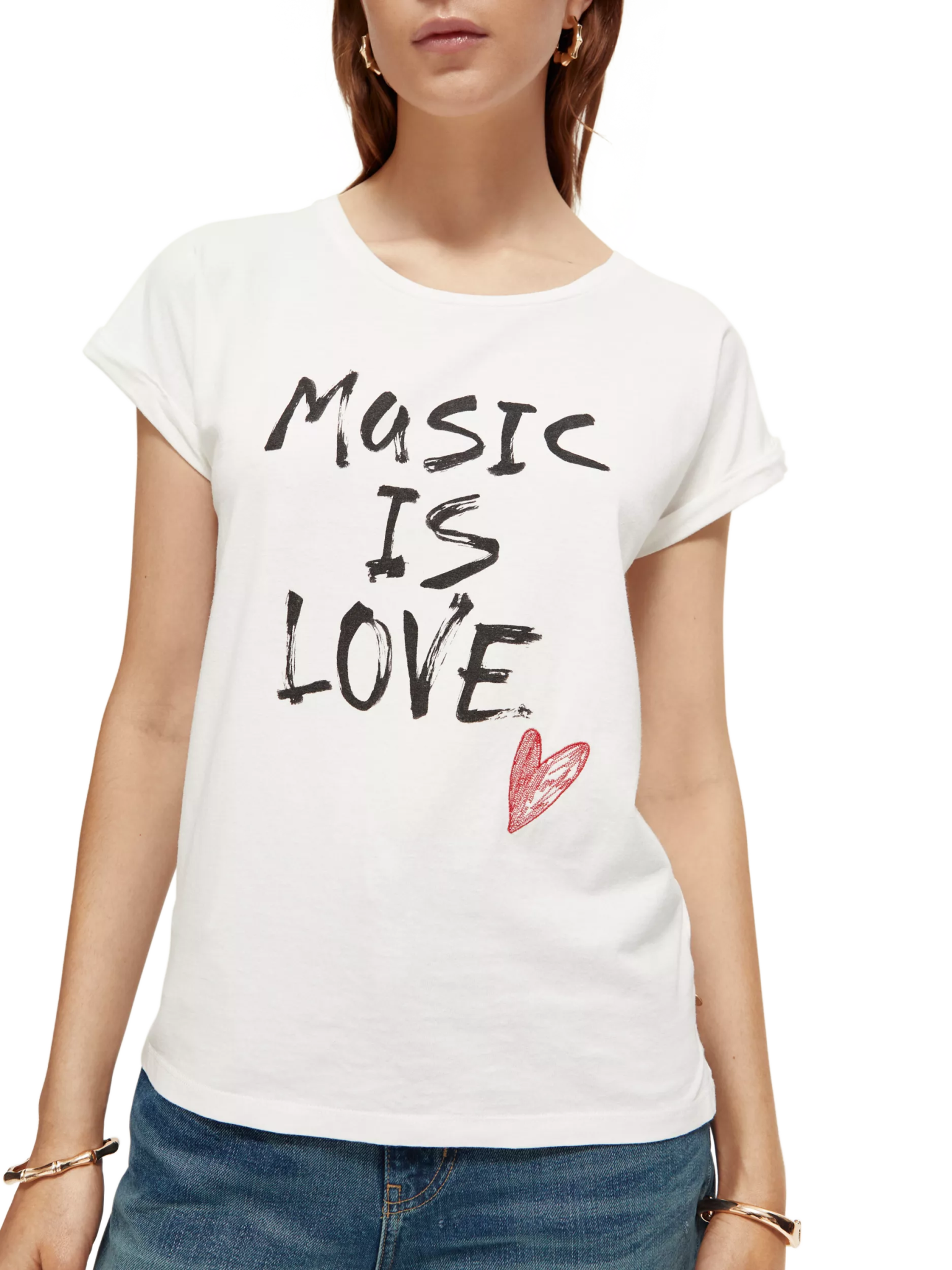 173279-Relaxed fit organic cotton graphic T-shirt Woman Scotch & Soda   