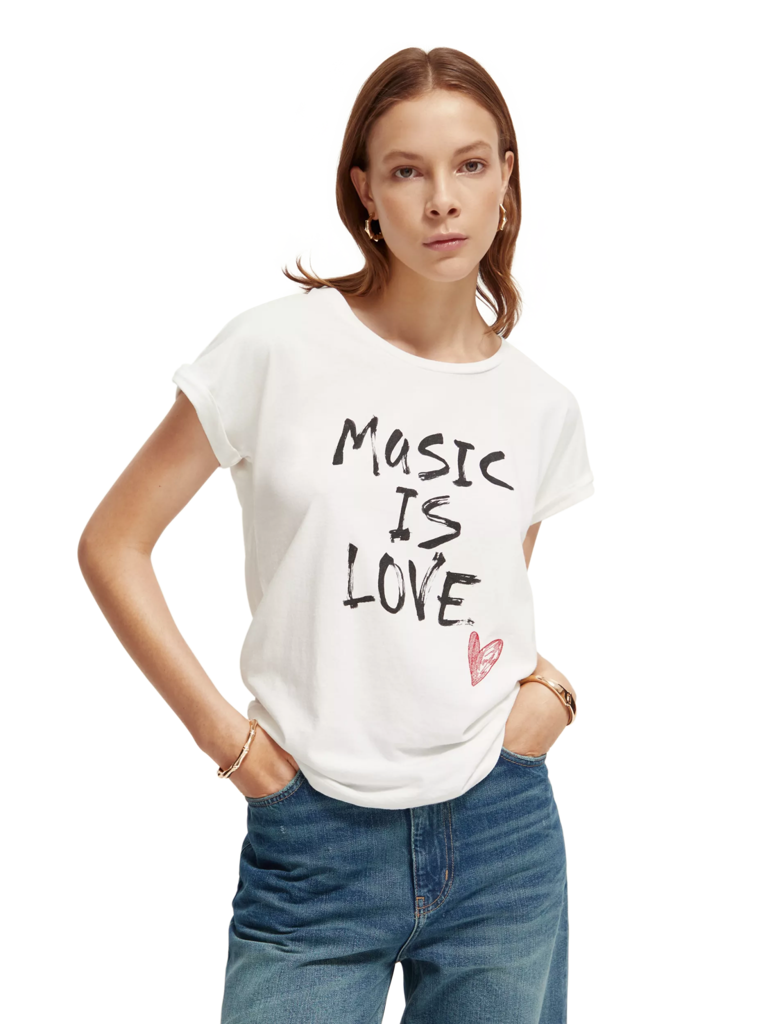 173279-Relaxed fit organic cotton graphic T-shirt Woman Scotch & Soda   
