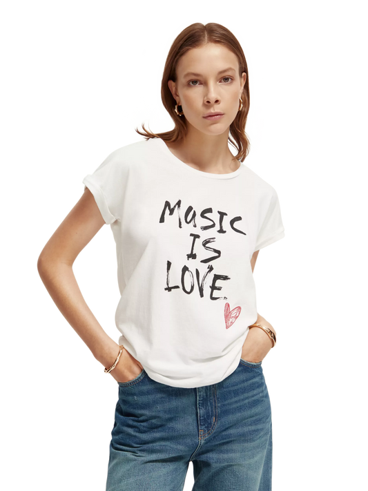 173279-Relaxed fit organic cotton graphic T-shirt Woman Scotch & Soda   