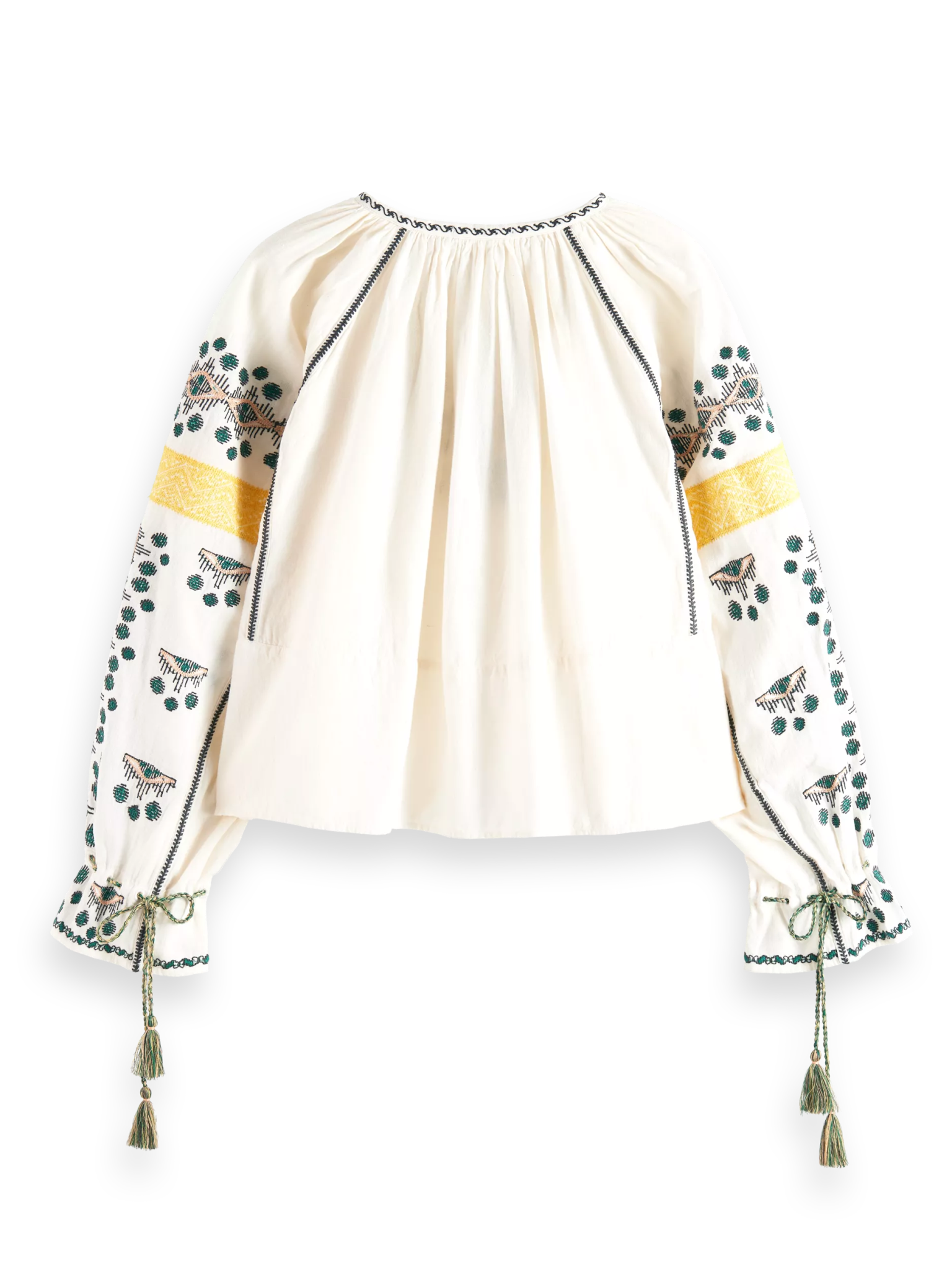 173308-Embroidered linen-blended blouse Woman Scotch & Soda   