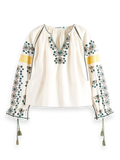 173308-Embroidered linen-blended blouse Woman Scotch & Soda   