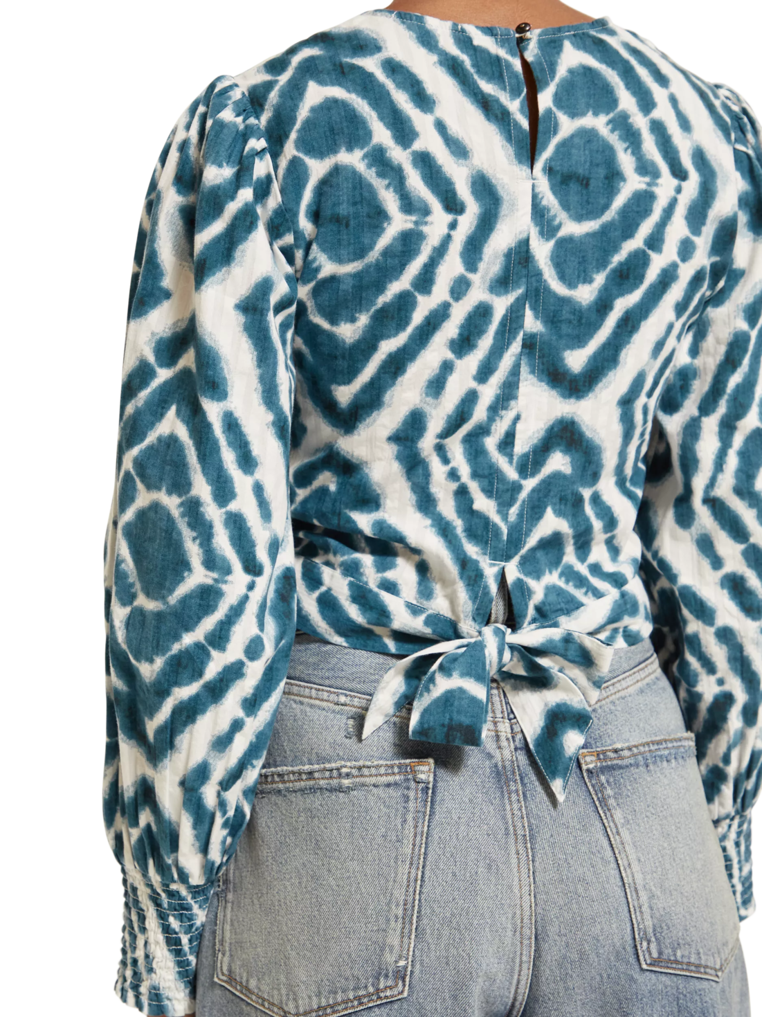 173309-Long-sleeved tie-dye smocked blouse Woman Scotch & Soda   
