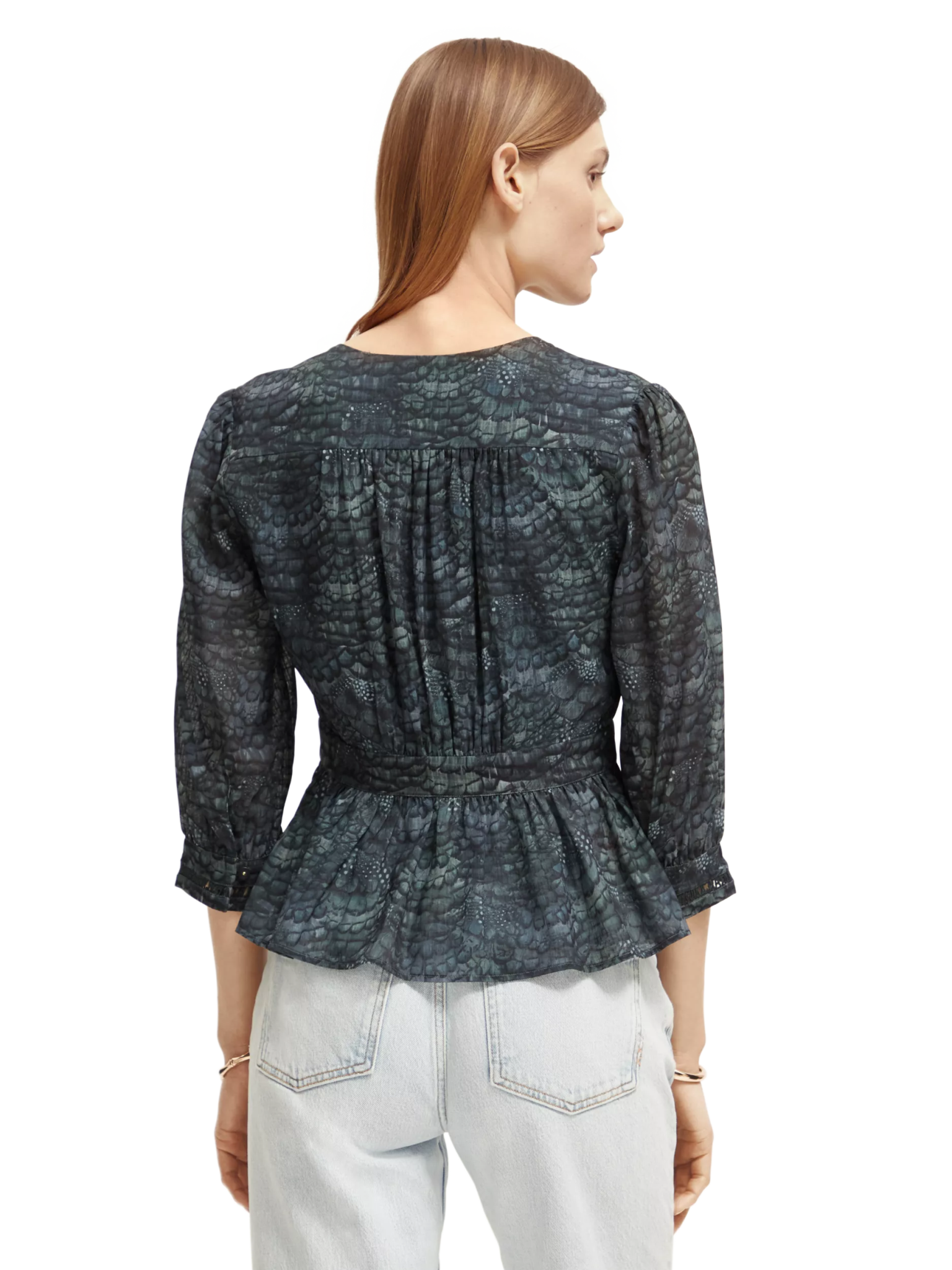 173314-V-neck buttoned wrap blouse clothing Scotch & Soda   