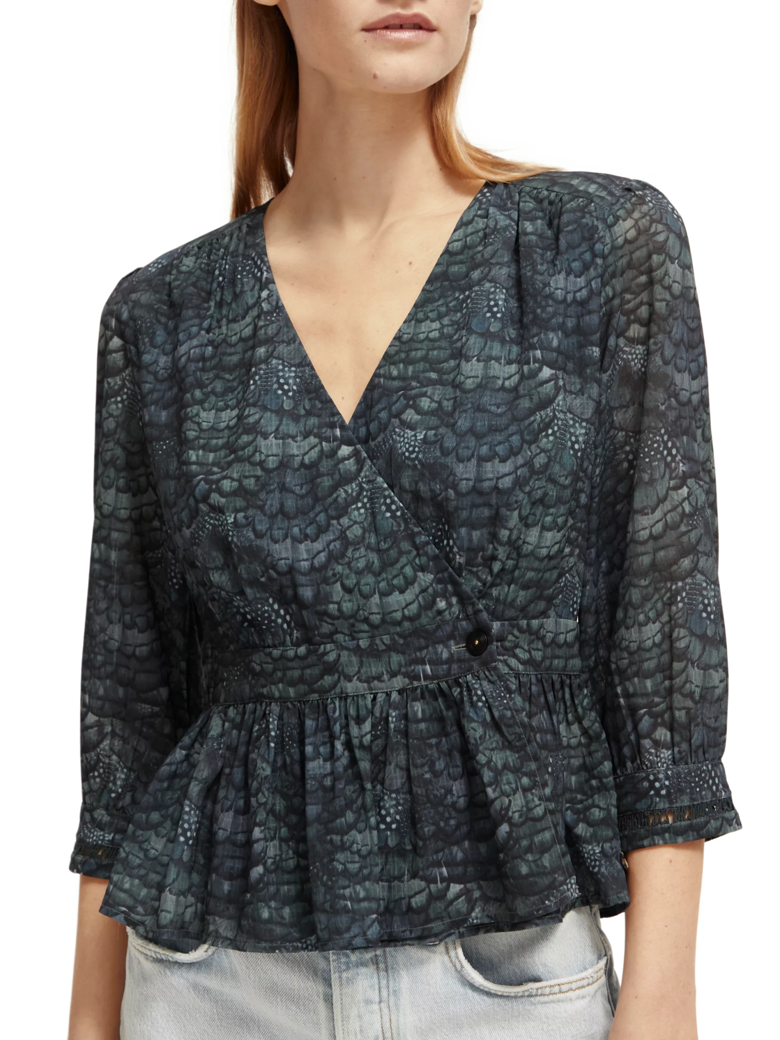 173314-V-neck buttoned wrap blouse clothing Scotch & Soda   