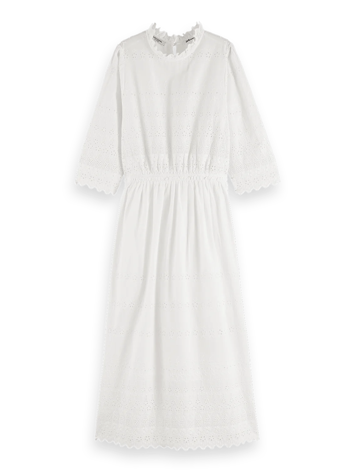 173364-Broderie anglaise organic cotton midi dress Woman Scotch & Soda   