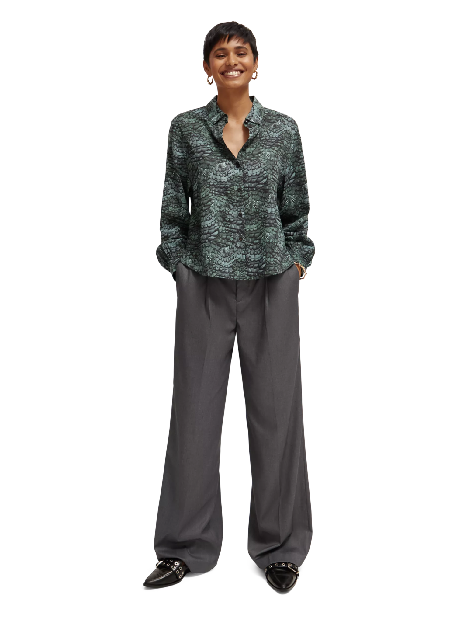 175234-Printed balloon sleeve shirt Woman Scotch & Soda   