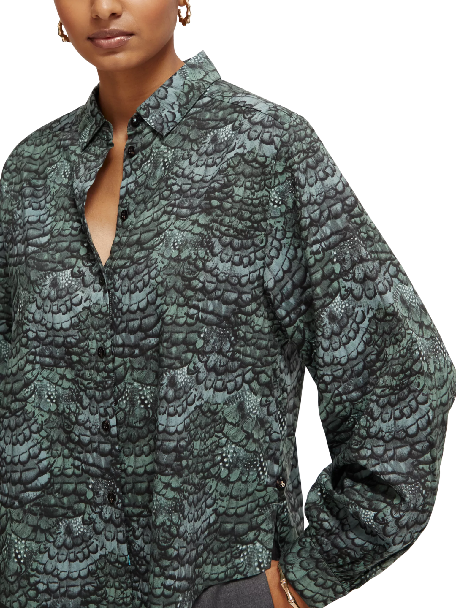 175234-Printed balloon sleeve shirt Woman Scotch & Soda   