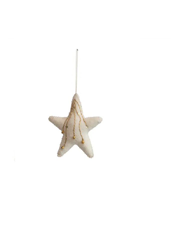 6"H HANDMADE ACRYLIC & WOOL FELT STAR ORNEMENT Gift Ideas Creative Coop   