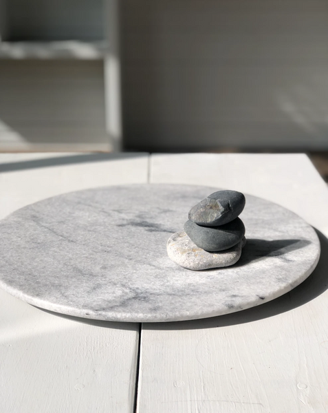 LAZY SUZAN SWIVEL PLATER IN MARBLE BIANCO OR GRANIT