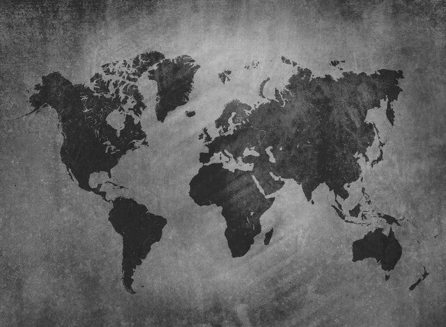 ART WORLD MAP MURAL GREY walldecor-wallmurals WYNIL   